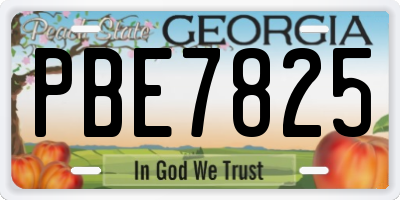 GA license plate PBE7825
