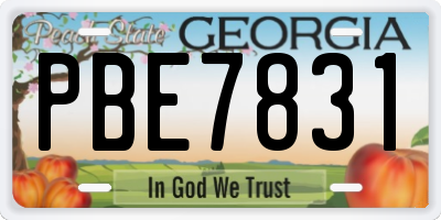GA license plate PBE7831