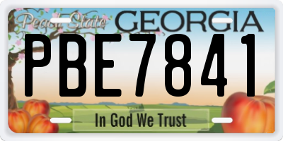 GA license plate PBE7841