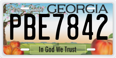 GA license plate PBE7842