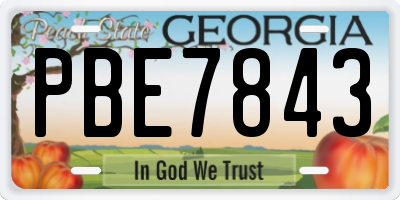 GA license plate PBE7843
