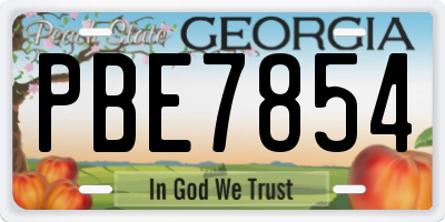GA license plate PBE7854