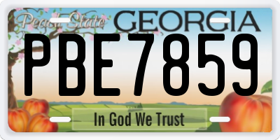 GA license plate PBE7859