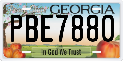 GA license plate PBE7880