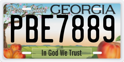 GA license plate PBE7889