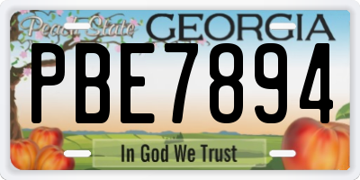 GA license plate PBE7894