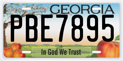 GA license plate PBE7895