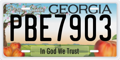GA license plate PBE7903