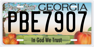 GA license plate PBE7907