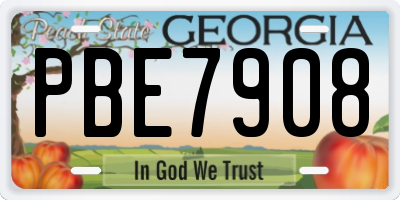 GA license plate PBE7908