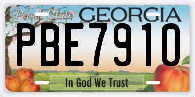 GA license plate PBE7910