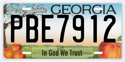 GA license plate PBE7912