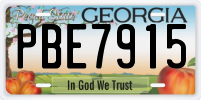 GA license plate PBE7915