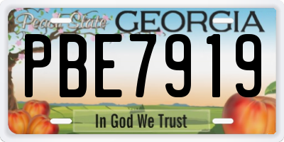 GA license plate PBE7919