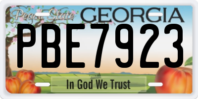 GA license plate PBE7923