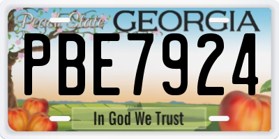 GA license plate PBE7924