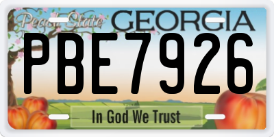 GA license plate PBE7926