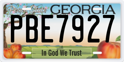 GA license plate PBE7927