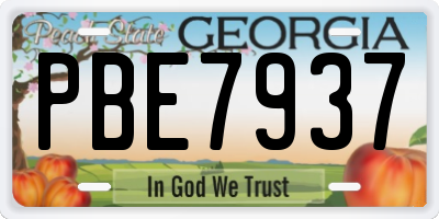 GA license plate PBE7937