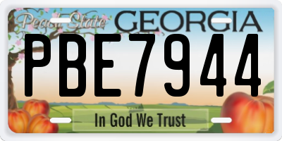 GA license plate PBE7944