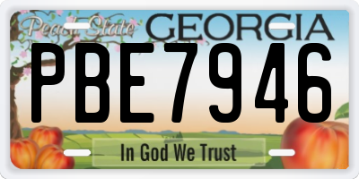 GA license plate PBE7946