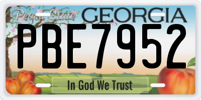 GA license plate PBE7952