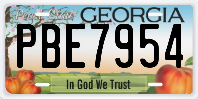 GA license plate PBE7954