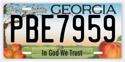 GA license plate PBE7959