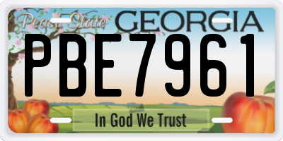 GA license plate PBE7961