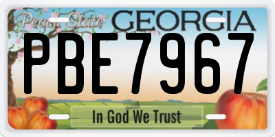 GA license plate PBE7967