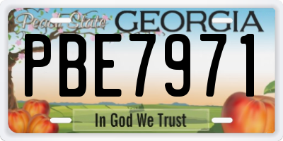 GA license plate PBE7971