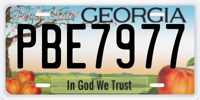 GA license plate PBE7977