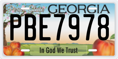 GA license plate PBE7978