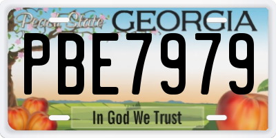 GA license plate PBE7979