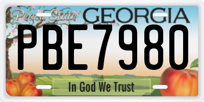 GA license plate PBE7980