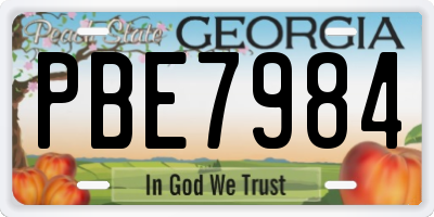 GA license plate PBE7984