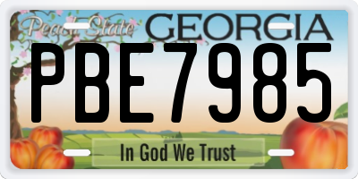 GA license plate PBE7985