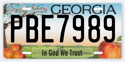 GA license plate PBE7989
