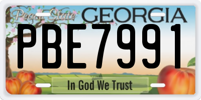 GA license plate PBE7991