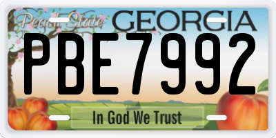 GA license plate PBE7992