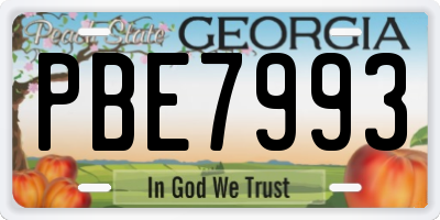 GA license plate PBE7993