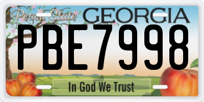 GA license plate PBE7998