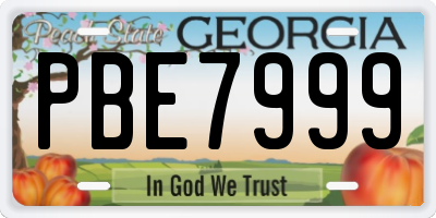 GA license plate PBE7999