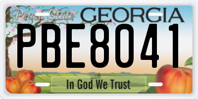 GA license plate PBE8041