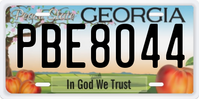GA license plate PBE8044