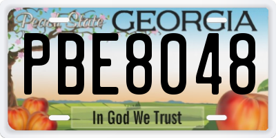 GA license plate PBE8048