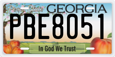 GA license plate PBE8051