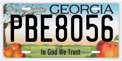 GA license plate PBE8056