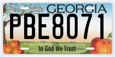 GA license plate PBE8071