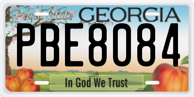 GA license plate PBE8084